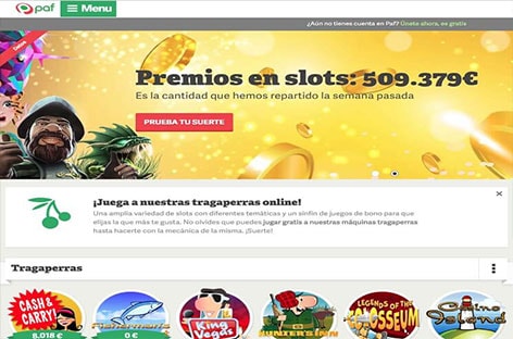 paf casino premios