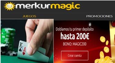 Merkurmagic entrega 200 euros por el primer depósito